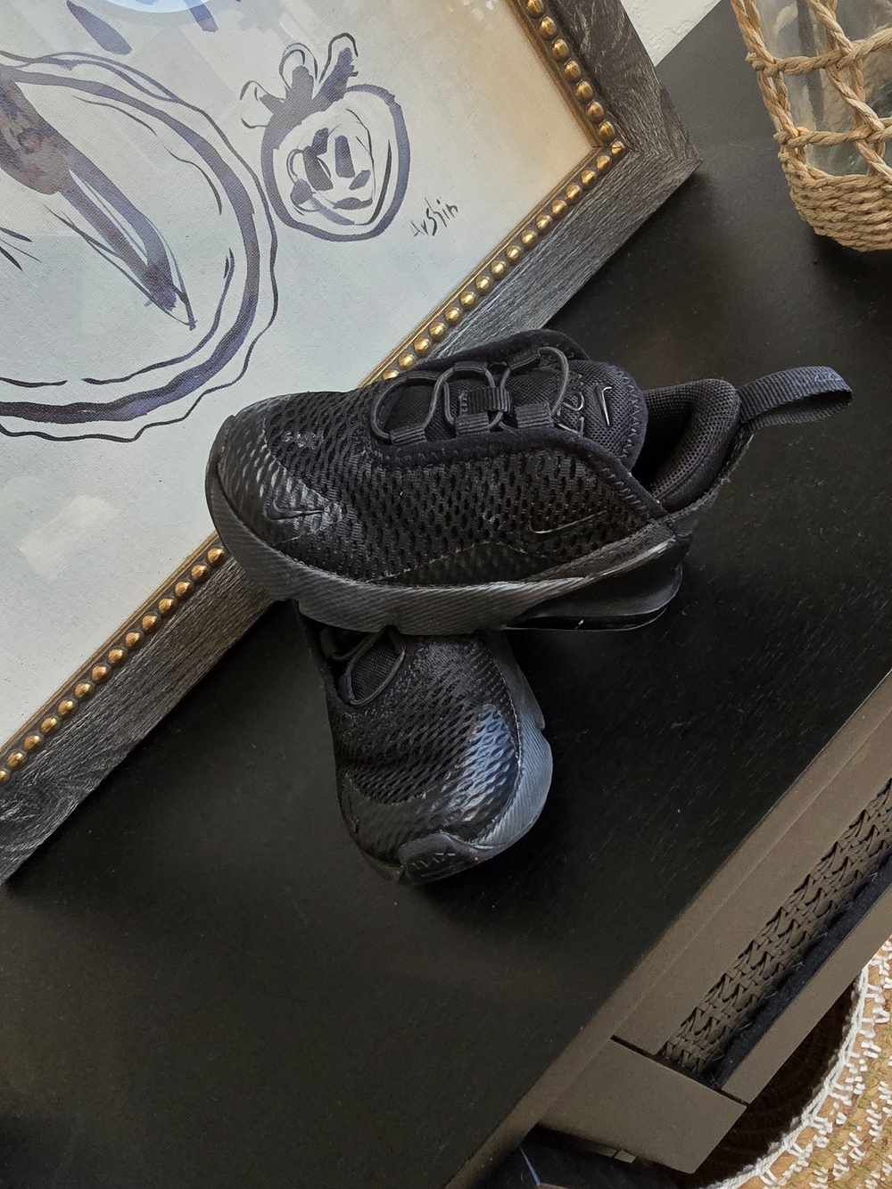 Nike Air Max 270 toddler triple black athletic Sneaker Unisex Kids US 5